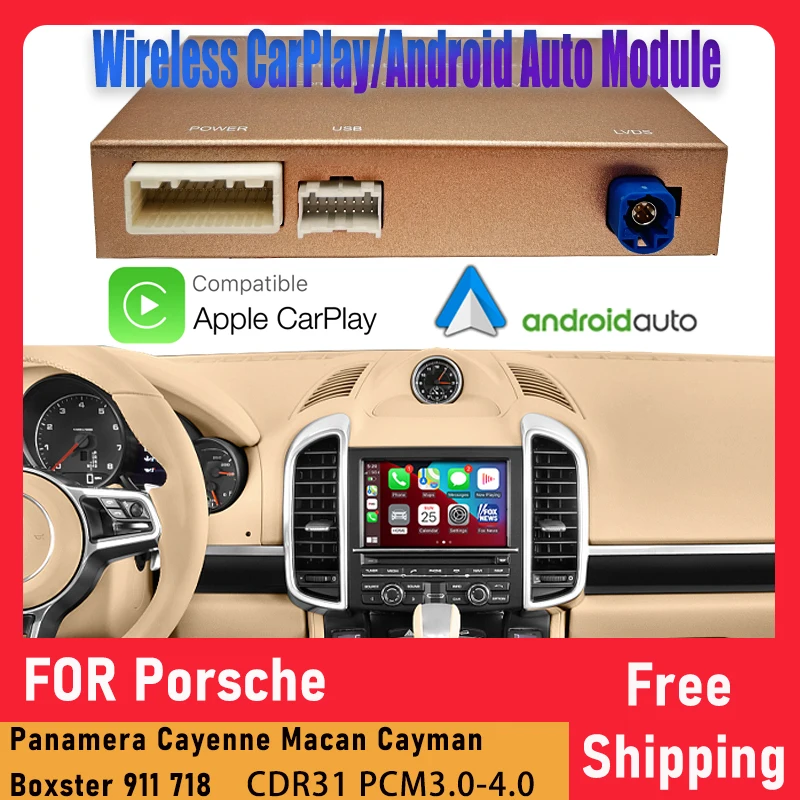 

Wireless Carplay For Porsche Panamera/Cayenne/Macan/Cayman/Boxster 911 718 2006-2018 Android Auto Car AI Box Version Multimedia