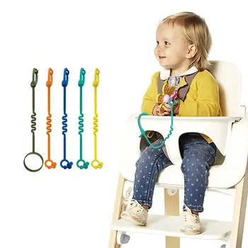 장난감 하네스 실리콘 젖꼭지 클립, 조절 가능한 신축성 시피 컵, 유모차, 높은 의자, 유아용 침대에 적합, 1 개