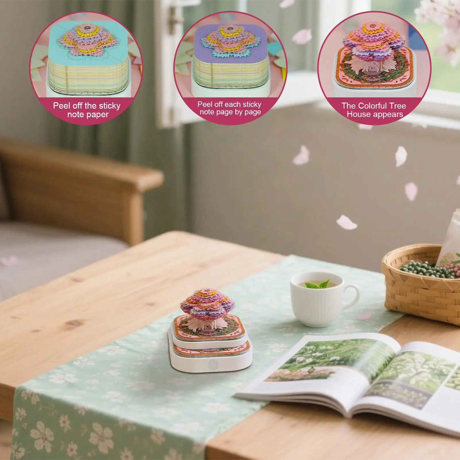 Time Piece Calendar Paper 3D Calendar Note Pad 2026 Desktop Tear Off Memo Pad With Light For Students Teens Adults Teachers Kids