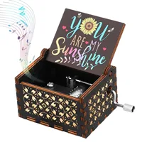 You Are My Sunshine Music Box, Color Printing Wooden Hand Crank Musical Box, Birthday Gift for Girlfriend, Children's Day Gift 2