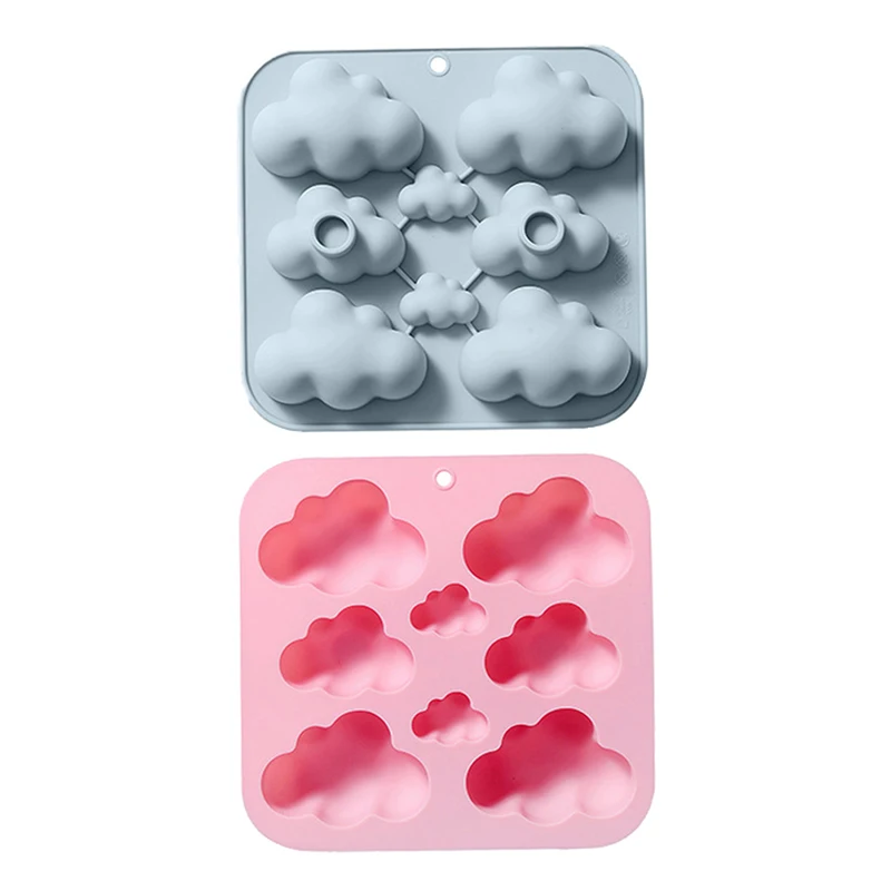 1Pc 8Cavities Cartoon Cloud Silicone Mold DIY Candle Resin Plaster Making Set Chocolate Biscuit Cake Ice Mould Home Decor Gift