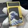 Classical Metal Lighters Refill Butane Gas Lacquer Waves Printing Smoking Cigarrette Tobacco Tools For Smoker Men Gifts 3