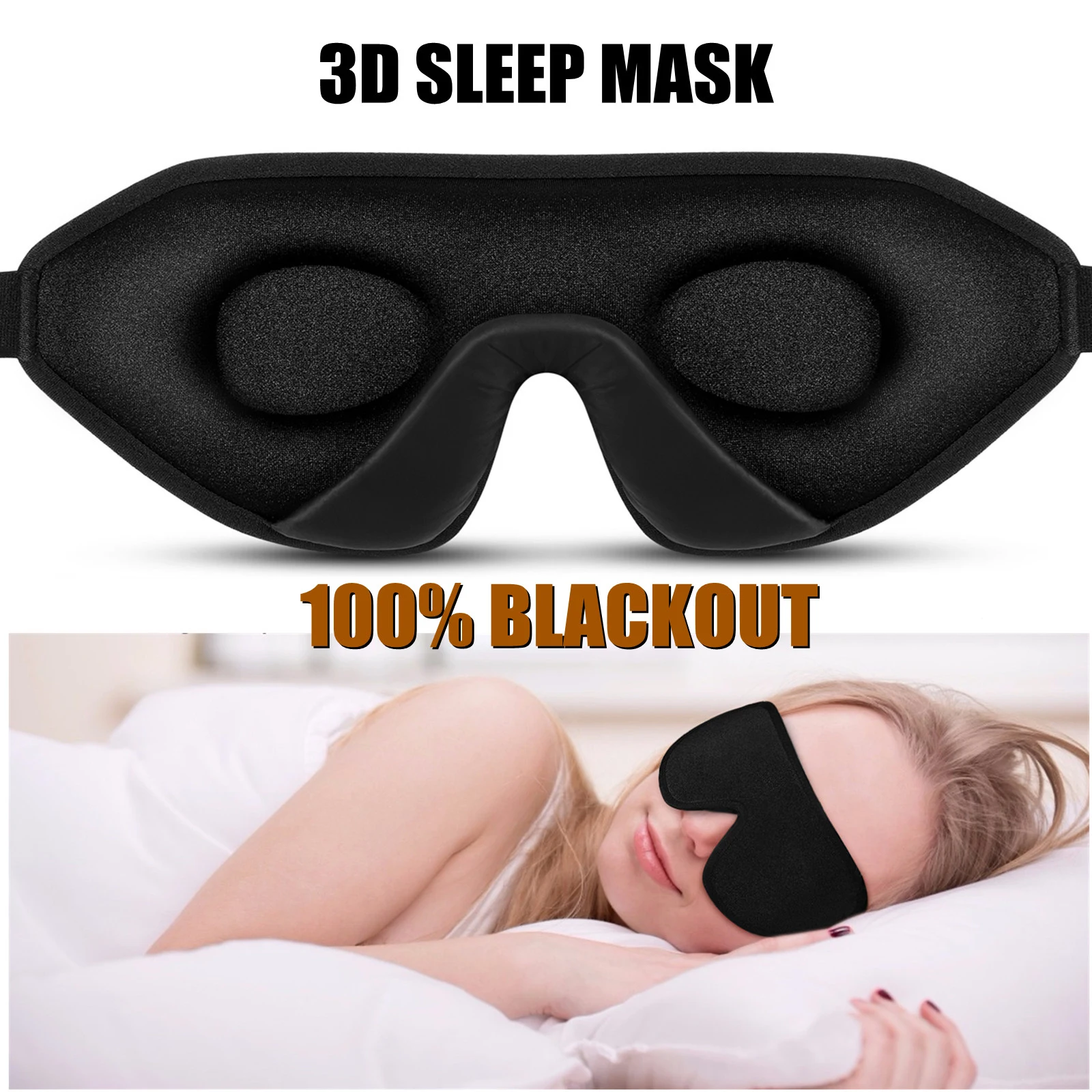 

Soft 3D Sleeping Mask for Light Blocking eyemask patch 100% Blackout Sleep Mask for Women Men Comfortable Eye mask for Sleeping