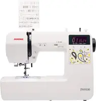 Janome Jw8100 Fully-Featured Computerized Sewing Machine With 100 Stitches, 7 Buttonholes, Hard Cover, Extension Table And 22 2