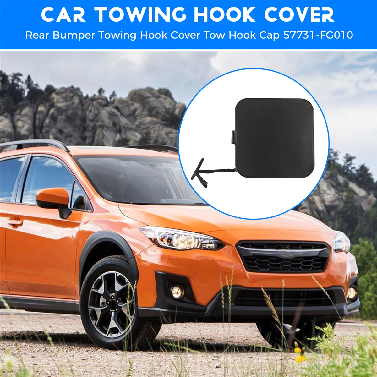 Rear Bumper Towing Hook Cover Tow Hook Cap for Subaru Crosstrek XV Impreza 2008-2015 57731-FG010