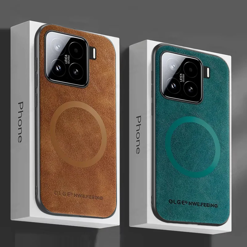 Premium Magnetic Leather Phone Case with Magsafe Compatibility