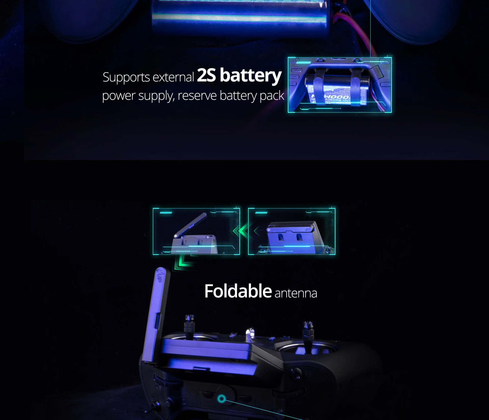 New RadioMaster ZORRO High-Frequency Hall Handle Radio Control Multi-protocol JP4in1 CC2500 ELRS Starter Set 24 Supports external 2S battery power supply, reserve battery 5DOd Foldable antenna