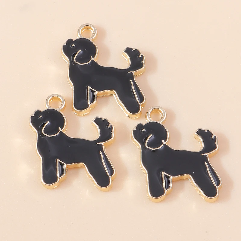 10 Stück 15x18mm Cartoon-Tier-Anhänger Emaille-Hunde-Charms für Schmuckherstellung Ohrringe Halsketten DIY Bastelzubehör – Detail 6