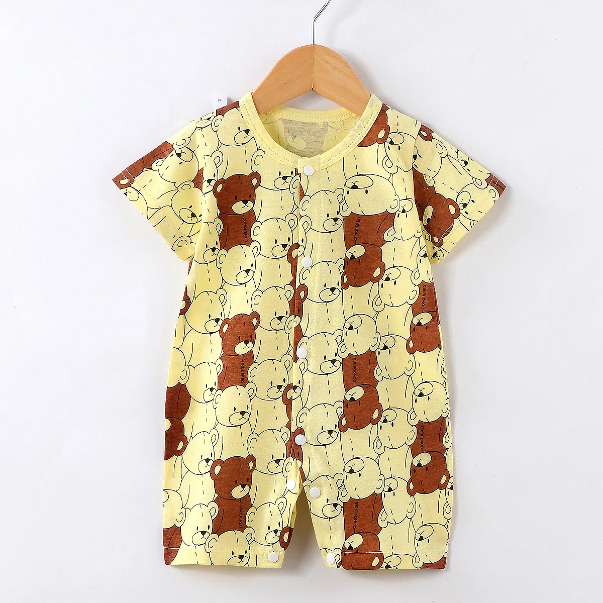 Baby Bodysuits Fur 2022 New Style Soft Skin Thin Rompers Baby Boys And Girls Summer Cartoon Full Print  Pineapple Cherry  Round Cute Neck Bodysuits Baby Bodysuits are cool Baby Rompers