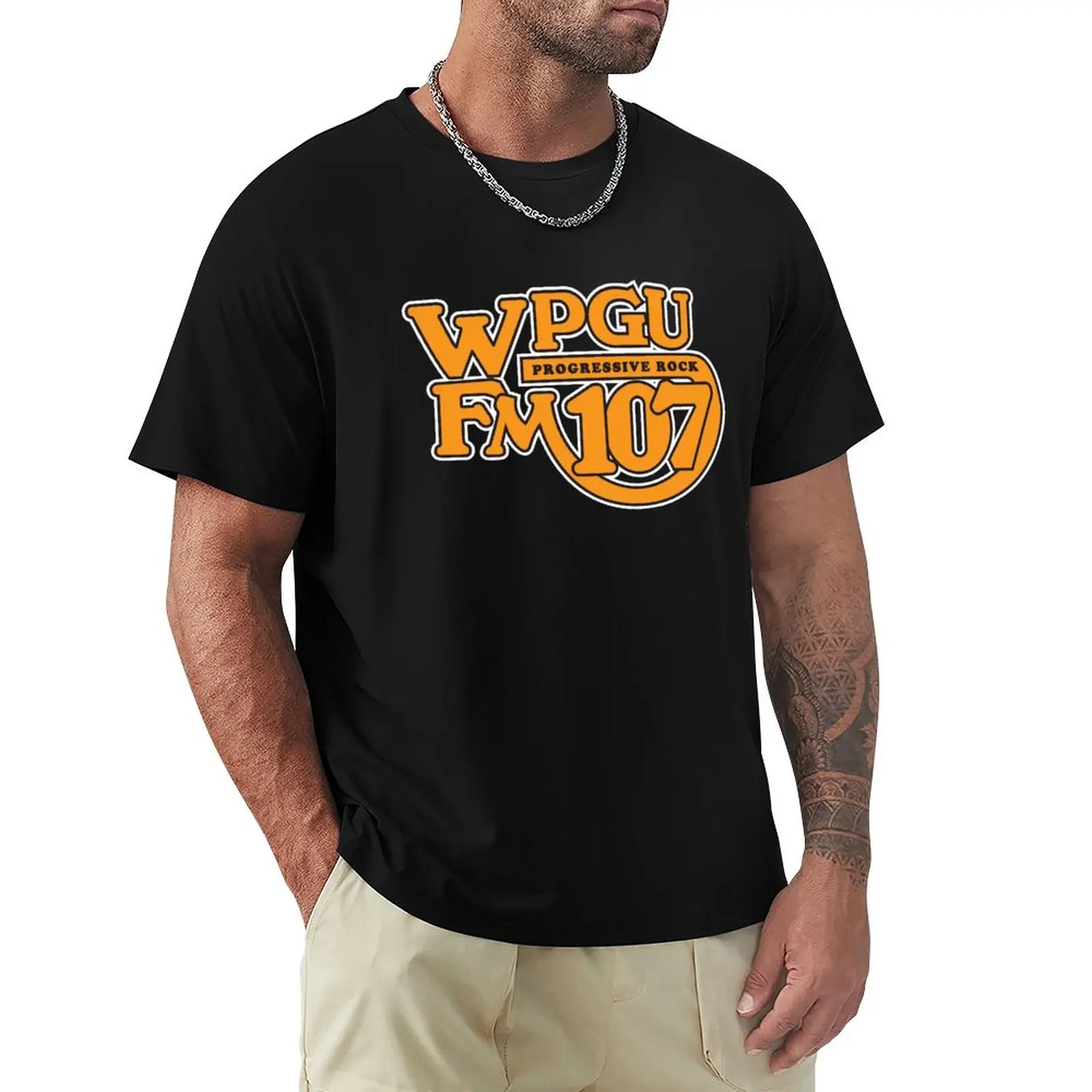 

WPGU FM 107 - Vintage Logo T-Shirt t-shirts man hippie clothes tops Anime t-shirt Men's long sleeve t shirts