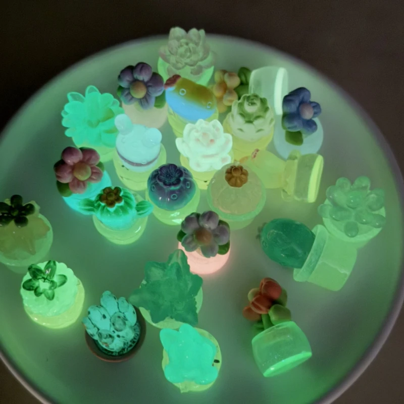 10/50pcs Glow In The Dark Mini Resin Animal & Plant Blind Bags Fairy Garden Decor Micro Landscape Birthday Gift Ornaments Gift 5
