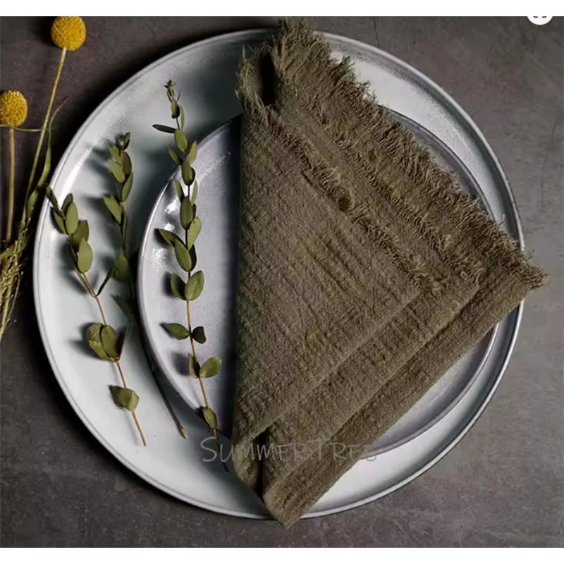 Large Cotton Gauze Napkins - Rustic Muslin Tea Towels for Wedding Decor