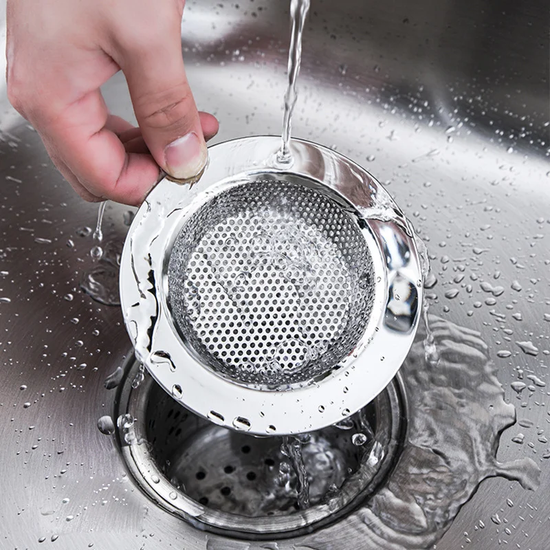 Stainless Steel Sink Drain Strainer for Kitchen Bathroom Metal Mesh Sink Drain Hole Strainer Trap Filter Floor Cover