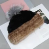 Top Quality Natural Fox Fur Pom Poms Beanie Lady Fashion Women's Winter Knitted Mink Fur Patchwork Real Mink Fur Hat Cap 5