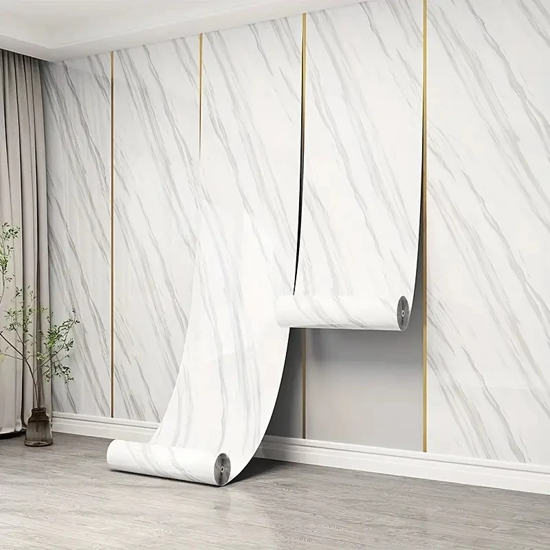 Wall Stickers Self Adhesive Stickers Self Adhesive Wallpaper Kitchen Wall Sticker Adhesive Wallpaper Oil Proof Film 1 Roll Self-adhesive Bathroom Stickers Kitchen Wallpaper Marble Jazz White Adhesive Film Waterproof And Grease-proof Wall Sticke