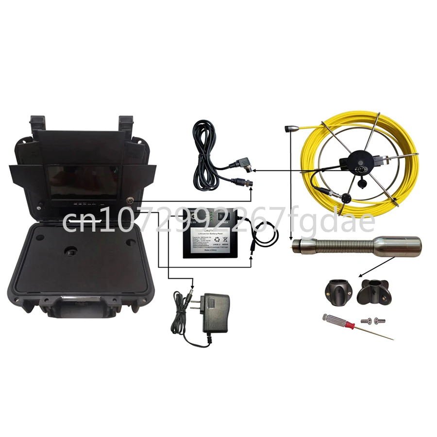 

7" Pipe Inspection Sewer Endoscope Monitor Drain Pipeline Industrial Camera System with Meter Counter,23mm Video Head,TIMUKJ