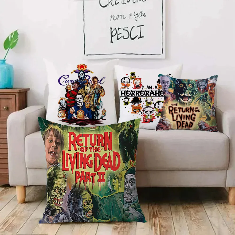 Horror Movie Pillow Covers Cartoon Sofa Decorative Home Double-sided Printing Short Plush Cute Cushion Cover 3