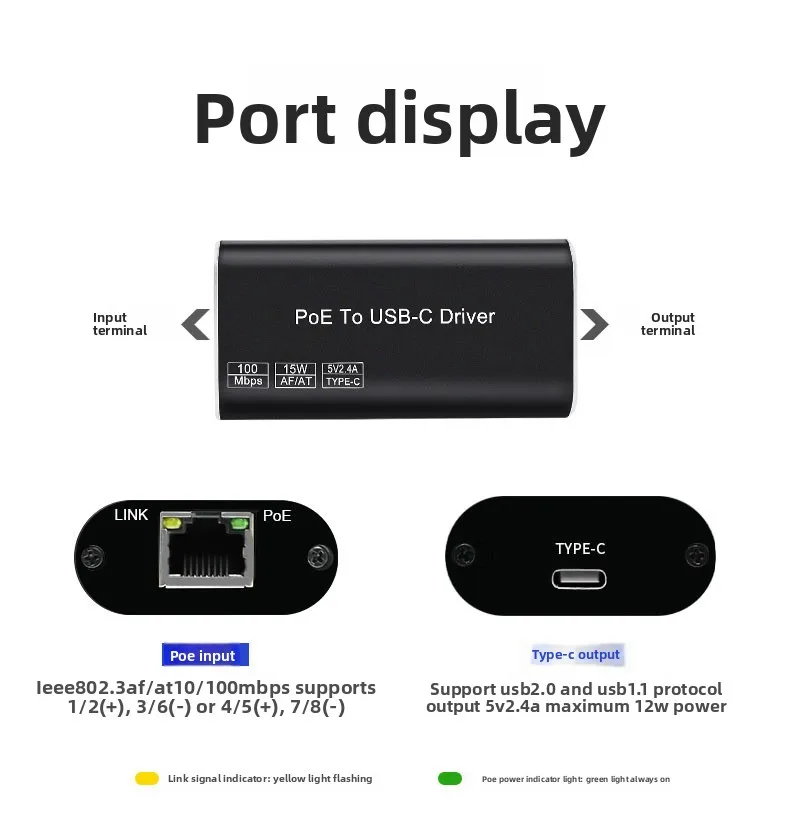 USB-C power supply network interface card