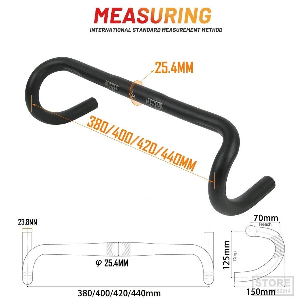 UNO Aluminum Alloy Racing Road Bike Handlebar 5