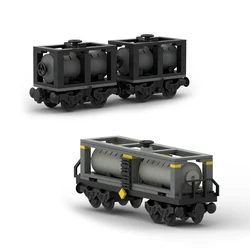 MOC Building blocks Train car Railway Container heavy duty freight train oil tank car High Rail Boy 6 Assemble toys 92088