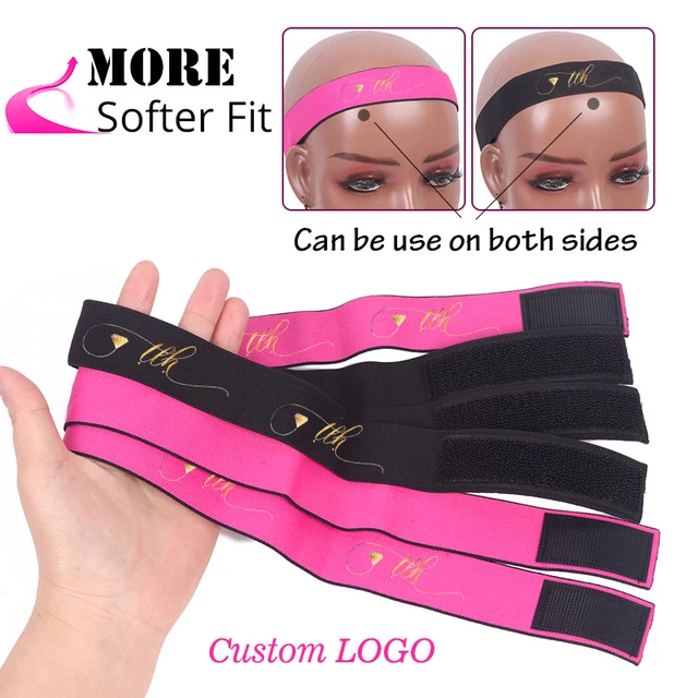 Melt Band Customized Own Logo Name Adjustable Edge Elastic Band for Wigs Lace  Melting Band Black