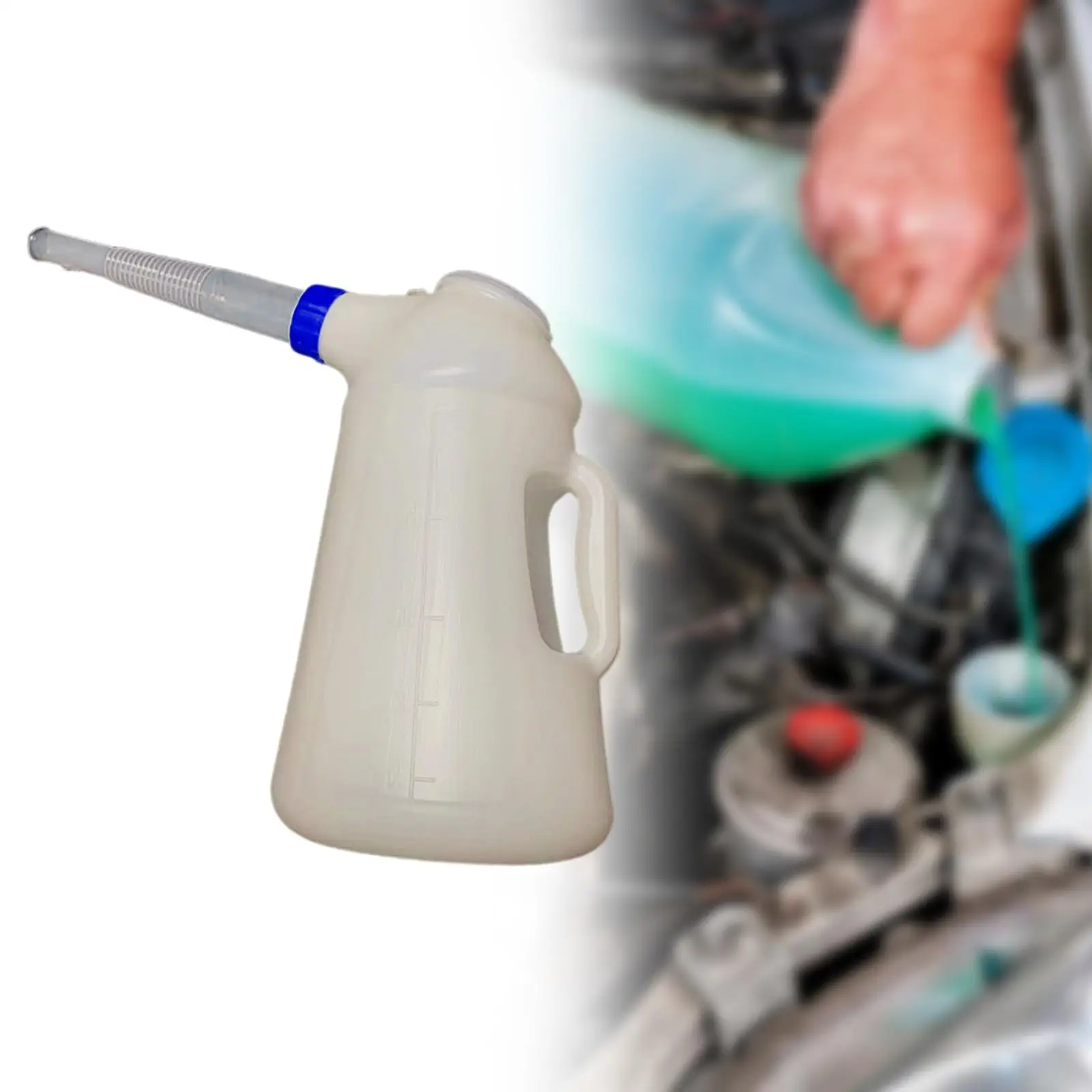Oil Measuring Jug Oil Pot 5L Container with Scale with Long Spout Leakproof Vehicle Automotive Dispenser Pot Bottle