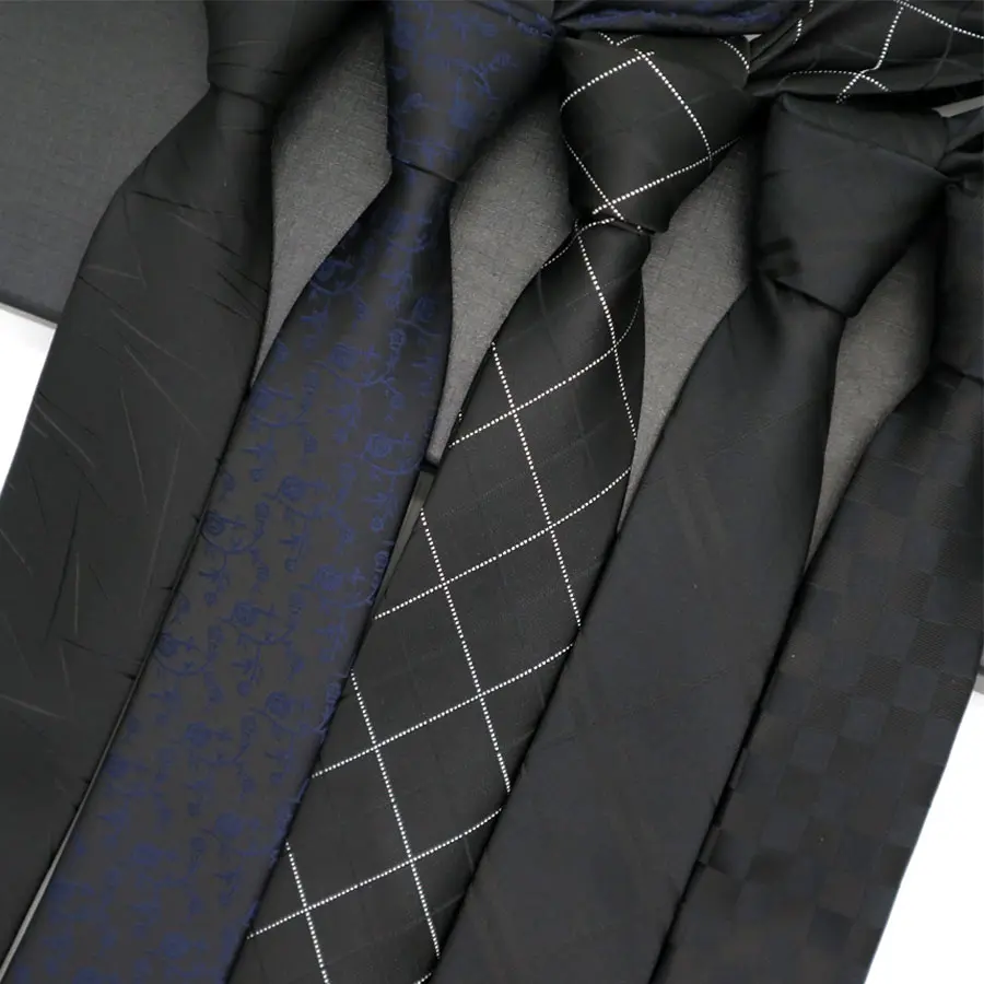 Neue Schwarz Farben Dünne 6CM Herren Krawatte Krawatten Für Mann Krawatte Plaids Jacquard Krawatte Business Party Corbatas