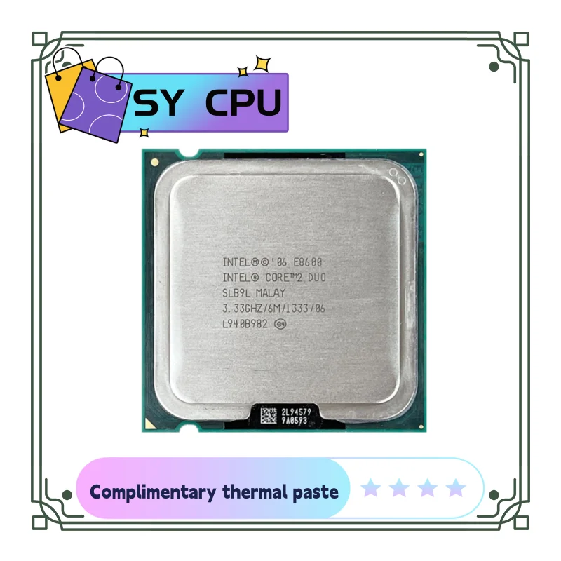 

Процессор Usrd Intel Core 2 Duo E8600, 3,3 ГГц, двухъядерный, 6 Мб, 65 Вт, LGA 775