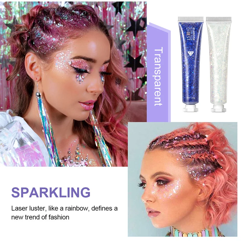 18g Body Glitter Gel Professional Shiny Loose Sequins Cream Festival