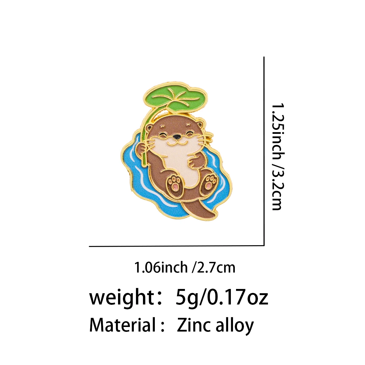 Charming Otter Enamel Pin - Adorable Water Animal Brooch for Clothing and Accessories