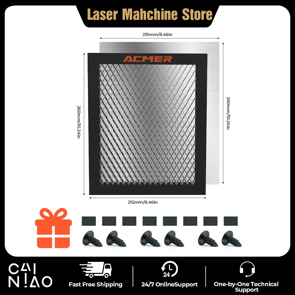 Brokky TEVOUP ACMER-E10 – Tavolo Da Lavoro A Nido D'Ape Per Taglio E Incisione Laser, Pannello In Acciaio 430x400mm, Compatibile Con CO2 E Diodi
