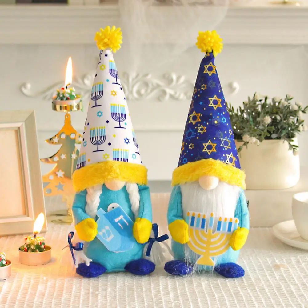 

Cloth Doll Ornament Hanukkah Festival Gnome Doll Ornament Faceless Holiday Party Decoration for Cultural Atmosphere Home Festive