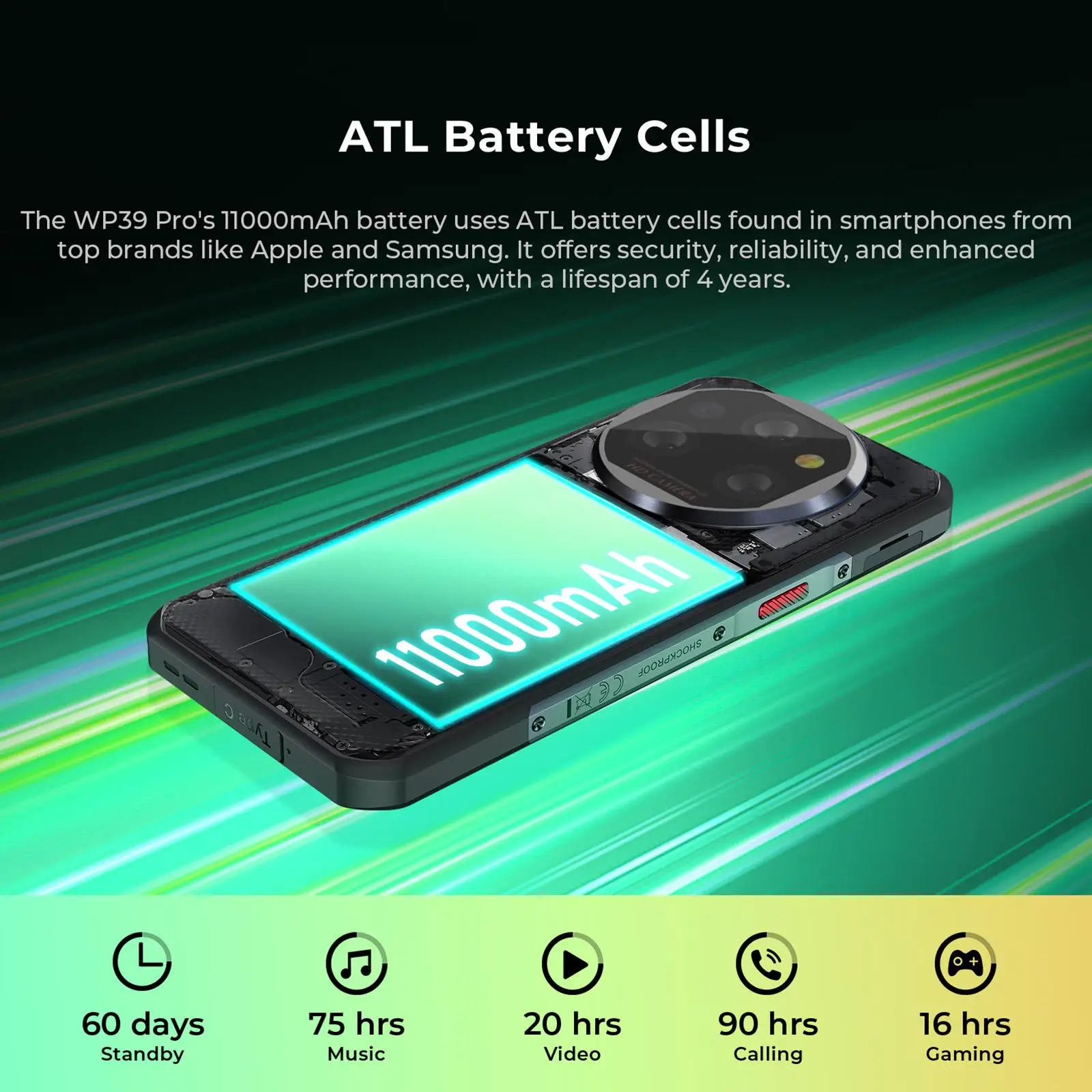 Oukitel WP39 Pro 5G Rugged Smartphone 6.6 inch FHD+ IPS 12GB+512GB 64MP Camera 11000mAh Battery Night Vision Android 14 NFC