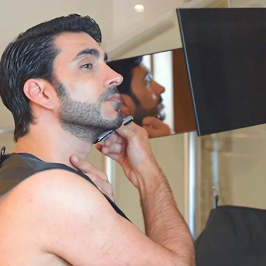 3 Way Mirror for Self Hair Cutting 360 Trifold Hair Cut Mirror for Men Women Makeup Vanity with Portable Adjustable Hooks