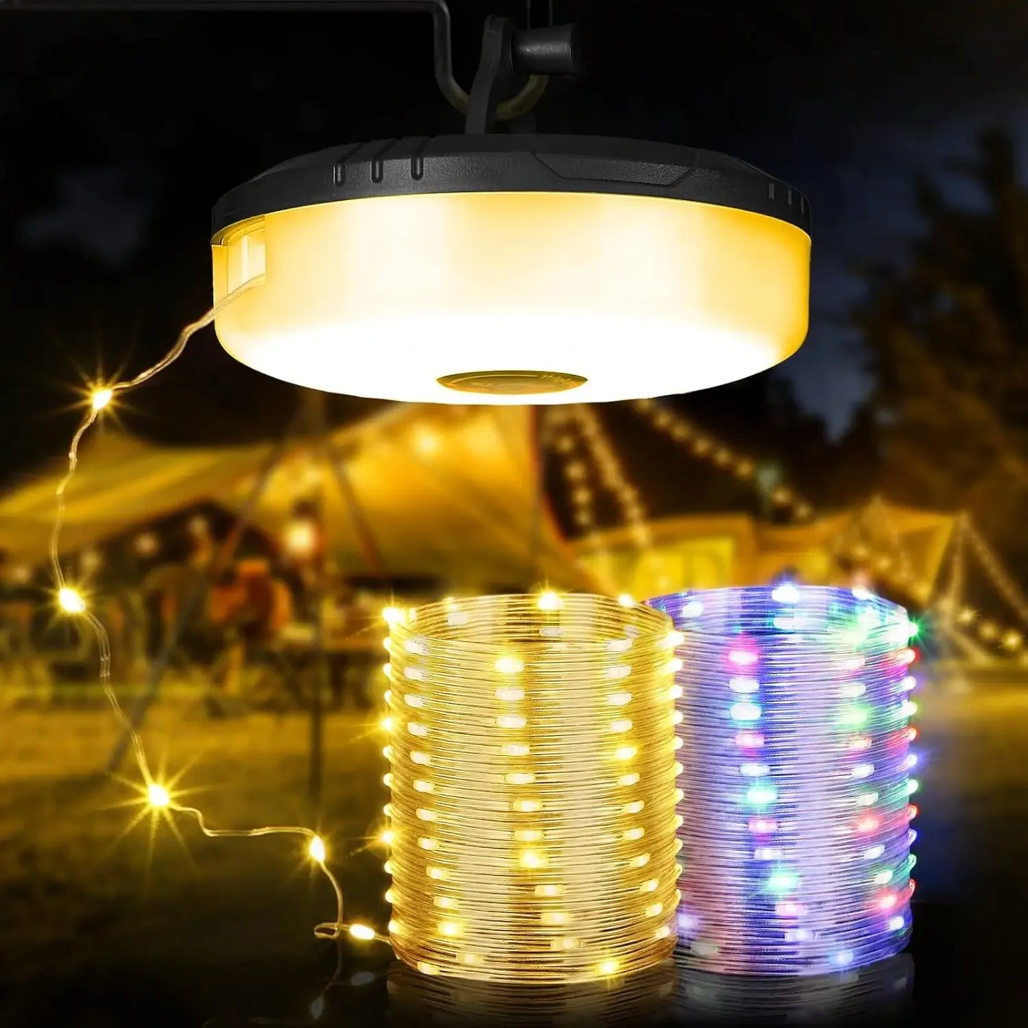 Outdoor Camping Light USB Rechargeable Waterproof Fair Light String Portable and Scalable Suspended Tent Atmosphere String