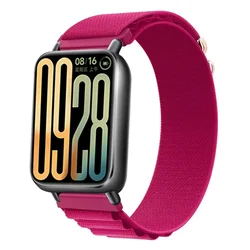 Alpine Loop Nylon Sport Breathable Smartwatch Strap Accessory for Mi Band 9 pro (Rouge red)