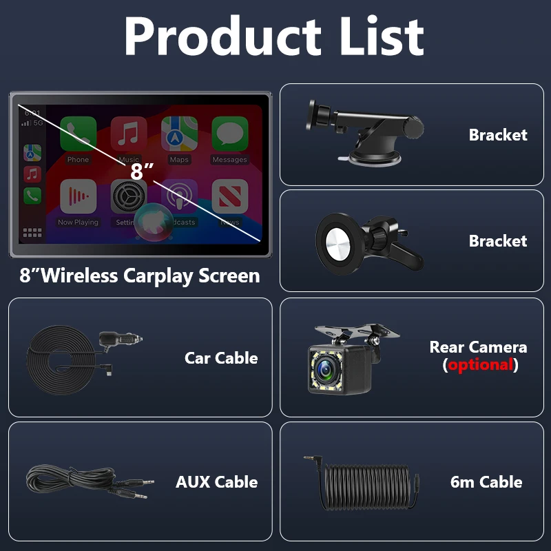 8" Portable Rotating Car Screen 6