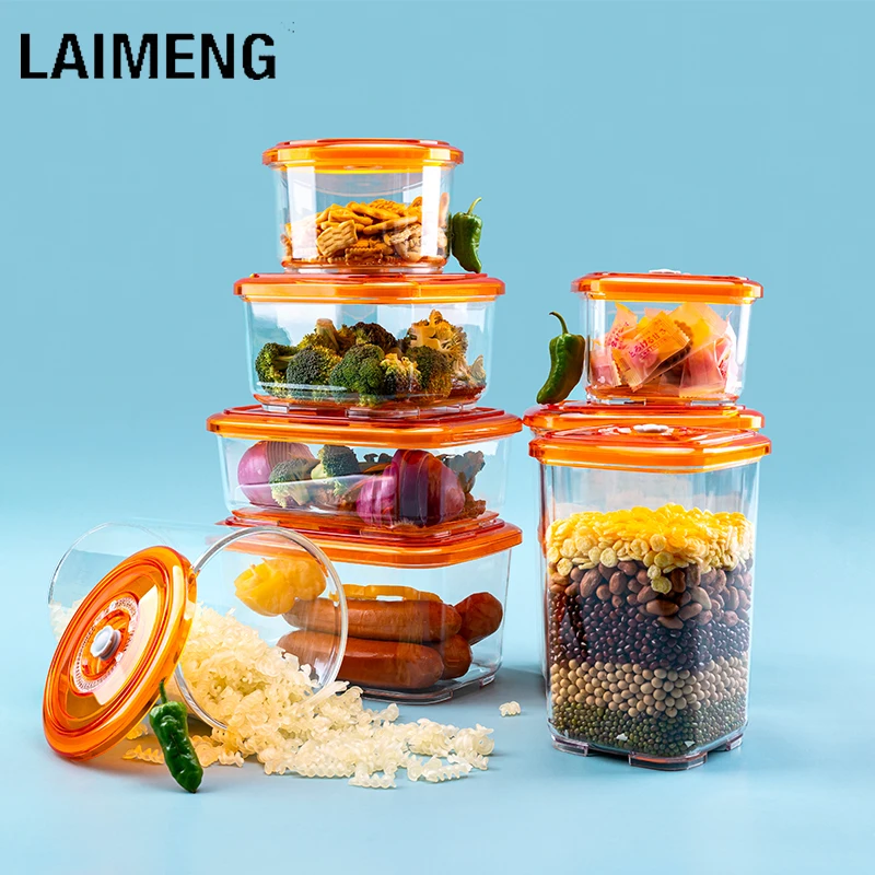 LAIMENG Vacuum Container Plastic Food Storage Container With Lid Damp Proof Large Capacity Kitchen Box for Vacuum Sealer S250