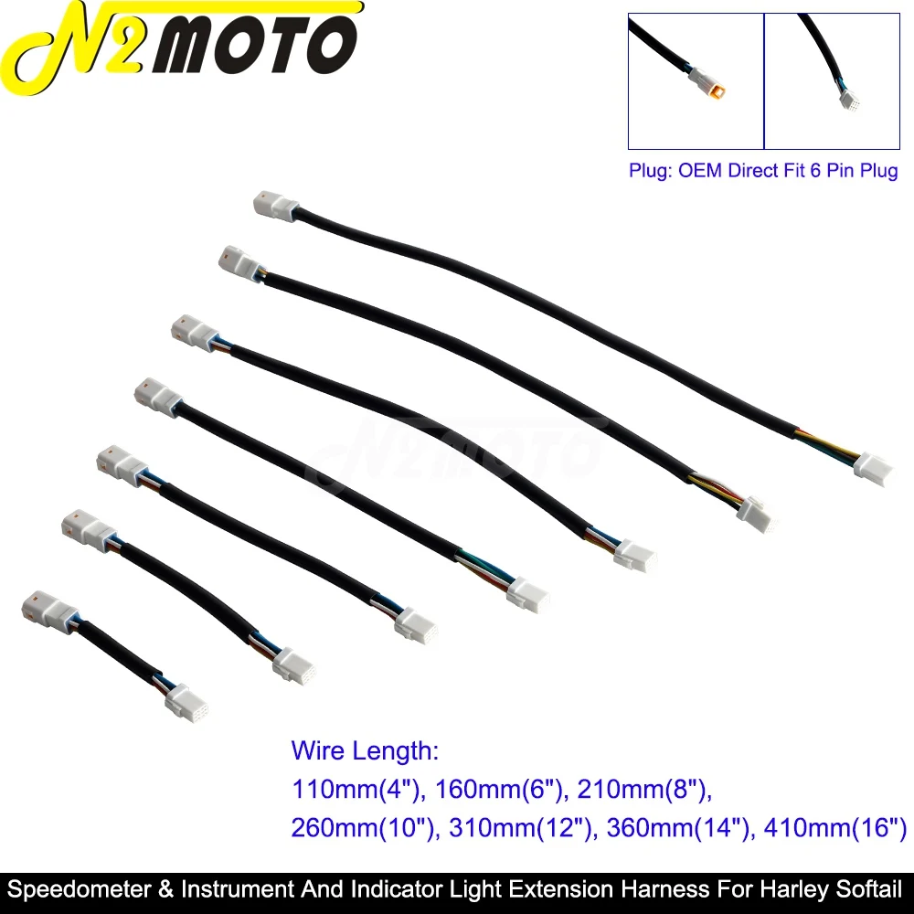 110 410mm Speedometer Instrument Extension Harness For Harley Softail