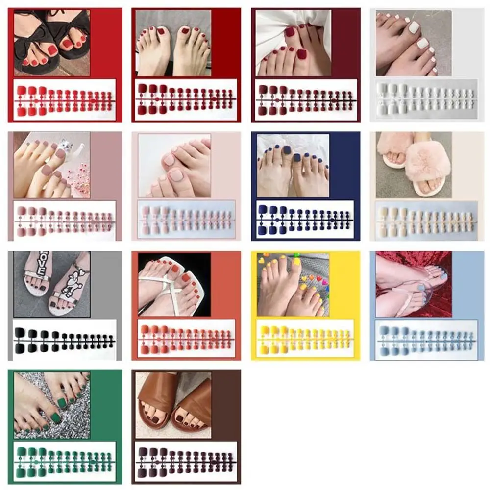 Matte False Toenails Full Cover Artificial Nails Set_voghion.com