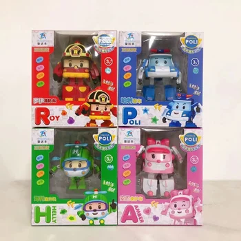 Poli Auto Trasformare Veicolo Robot Giocattolo Poli Amber Roy Action Figure Trasformare Bus Cartoon Giocattolo per bambini Regali di compleanno per bambini 1