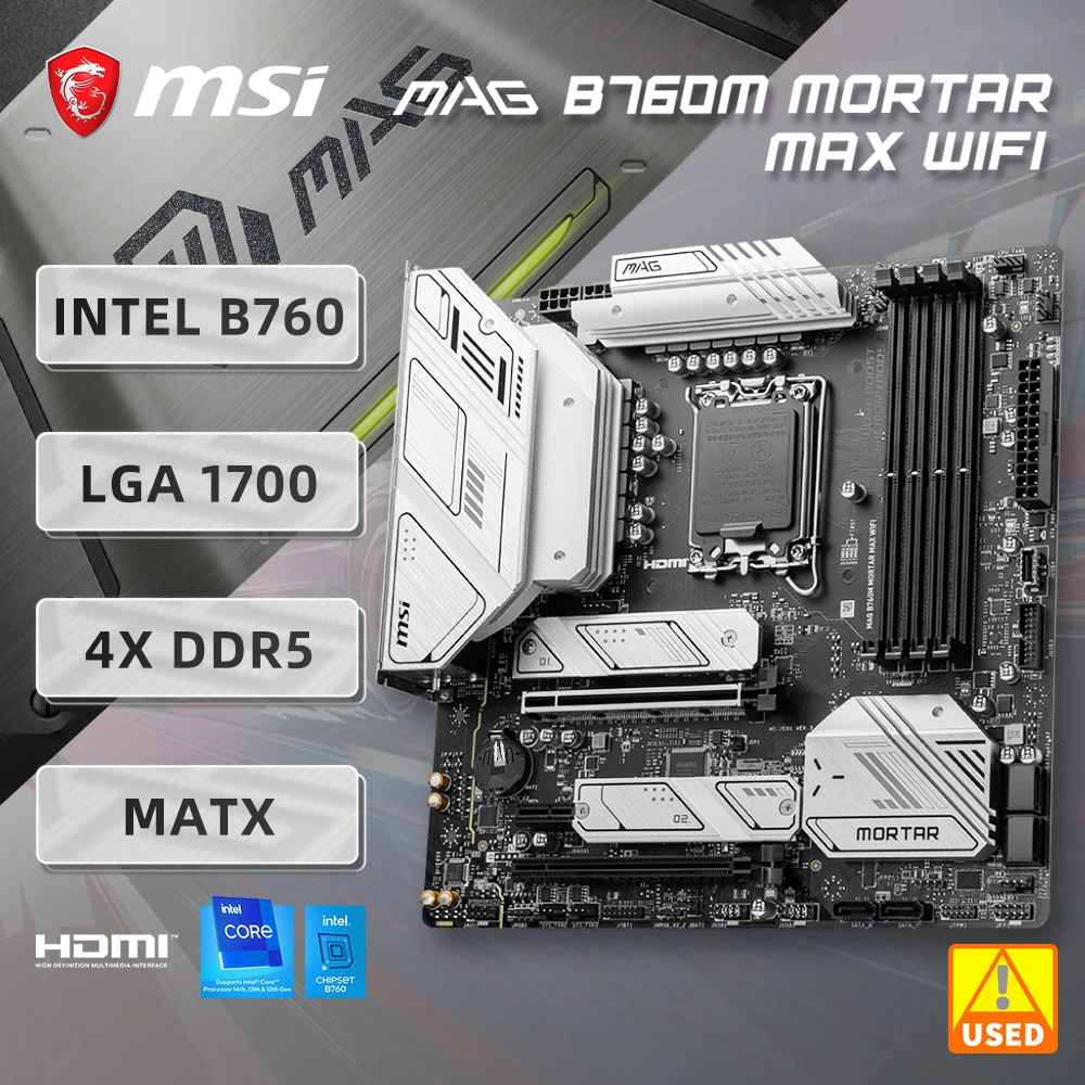 Используется для материнской платы LGA1700 MAG B760M Φ MAX Intel B760 с поддержкой процессора Intel 12-го 13-го процессора PCIE 5,0 128 ГБ