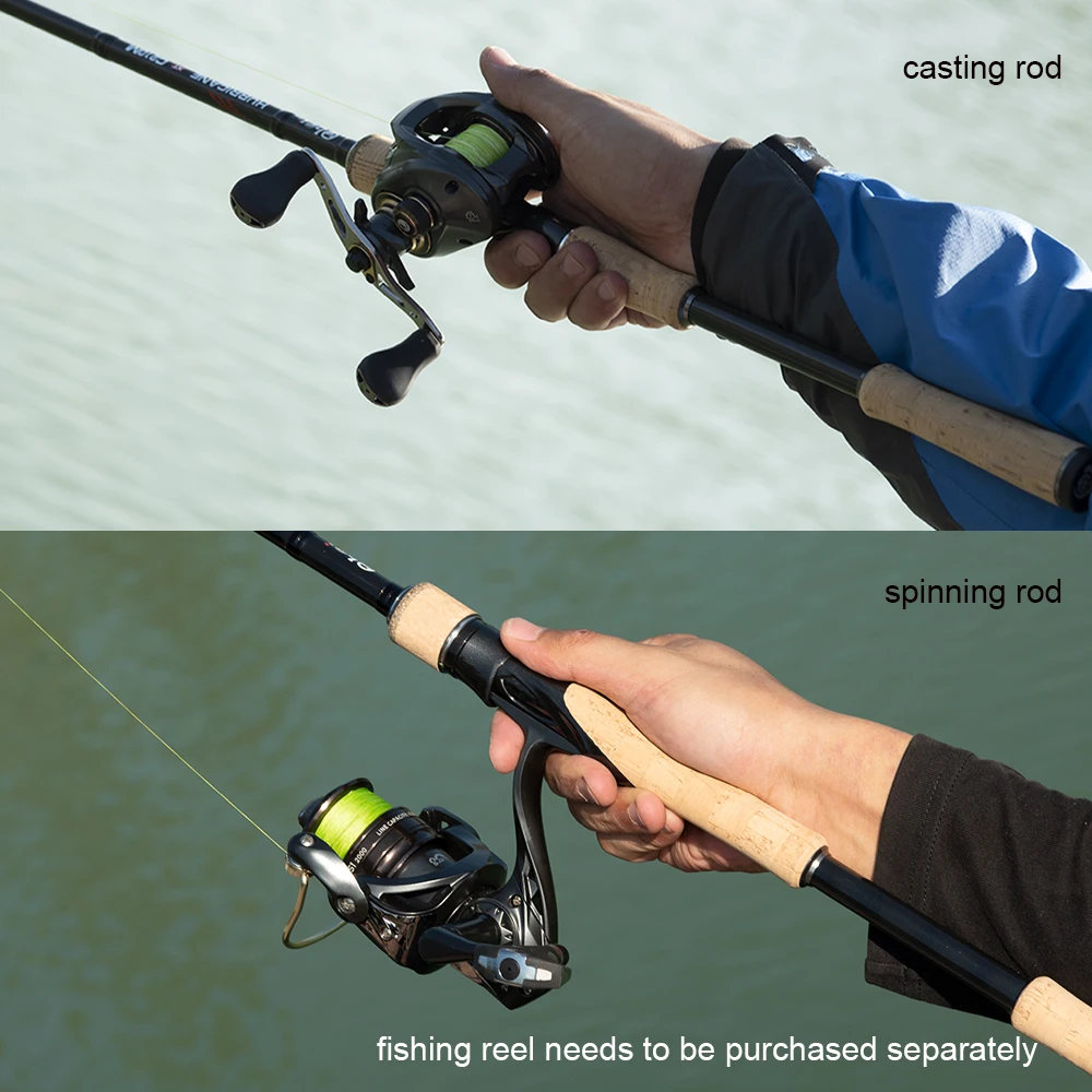 HURRICANE 2.1/2.4/2.43/2.7m Casting Spinning Fishing Rod TS Guide  Baitcasting Travel pesca M/ML/MH/H Lure Rod