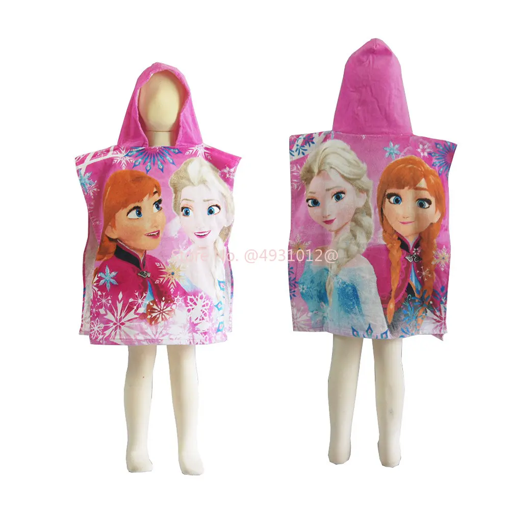 Disney Cotton Sofia Princess Purple Baby Girls Hooded Towel Cloak Absorbent Bathrobe Toddler Baby Bath Towels 50X110cm
