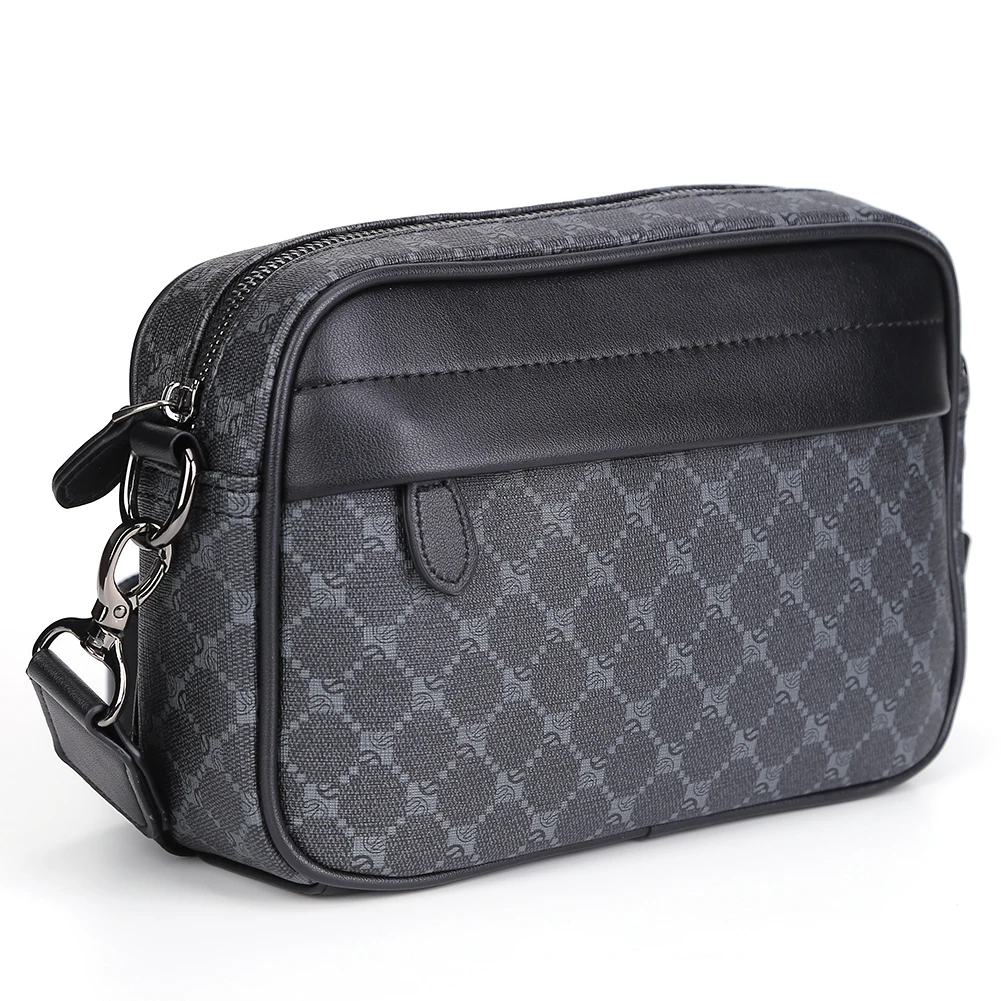 Casual Business Shoulder Messenger Bag Classic Pattern Men Shoulder Crossbody Bag Plaid Designer for Travel Work Male Sling Bags