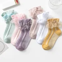 3/6 Pairs Girls Lace Ruffle Socks Cotton Breathable Comfy Adorable Princess-Style Kids Dance-Ready Socks with Frilly Trim 1