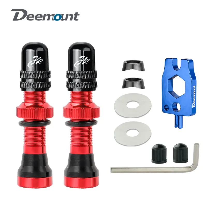 Bicycle Tubeless Valve 2PCS Schrader Nipple A/V Valves Brass Core CNC Machined Anodized for MTB Road Bike Tubeless Rims