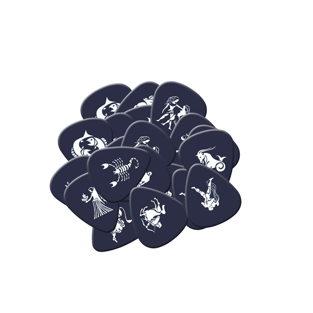 SOACH 10pcs/Lot 0.71 0.46 1.0mm thickness cartoon 12 Constellations guitar picks pattern guitar paddles parts Guitar Accessories