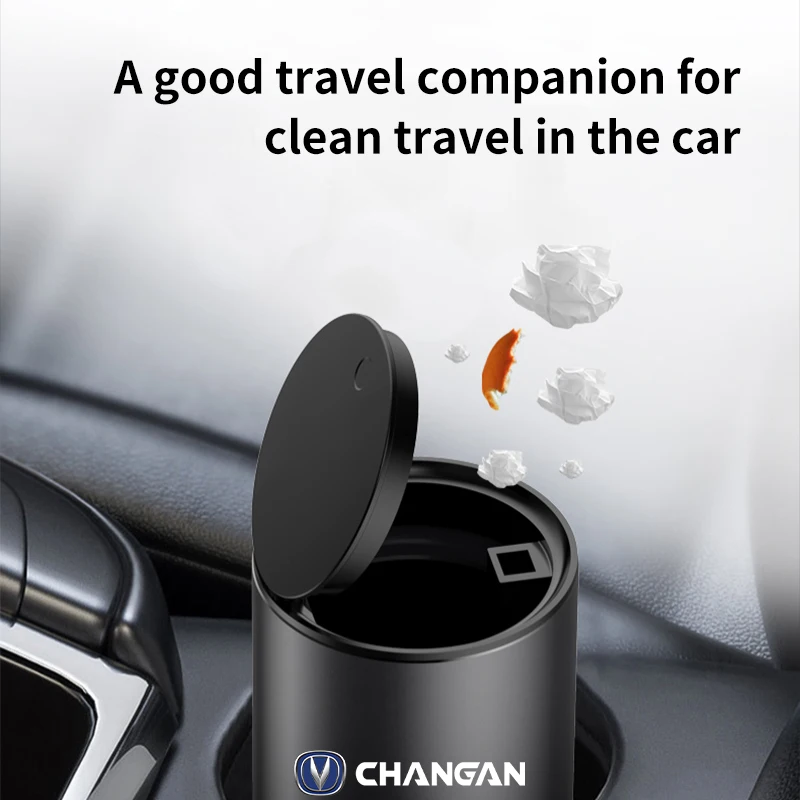 Car Trash Bin Alloy Garbage Car Ashtray Box Auto Accessories For Changan CS75 CS35 CS15 CS95 CX70 CS55 CS85 CX20 EADO RAETON