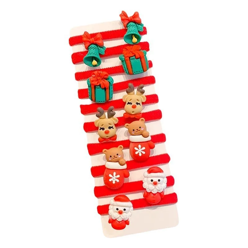 Cute Santa Hair Bands for Girls Soft Elastic Ties